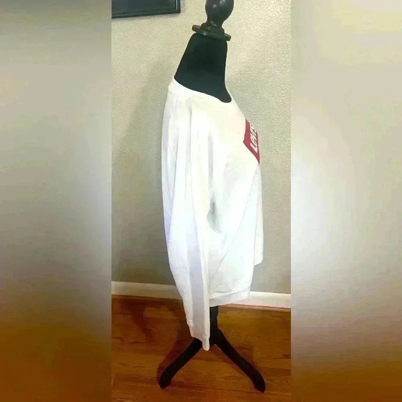 Levis Women's Relaxed Graphic Logo Crew Sweatshirt White In Size Medium - Picture 4 of 5